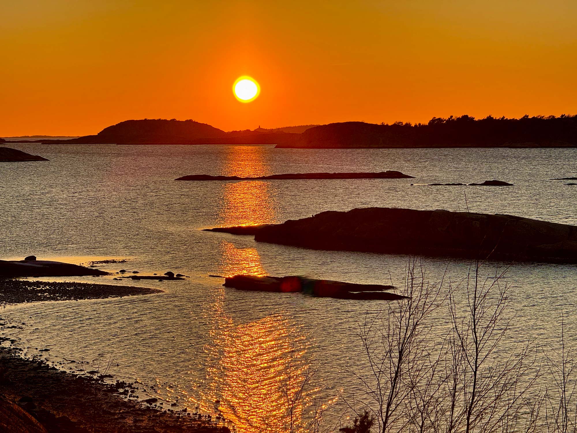 Solnedgång på Hällestrand